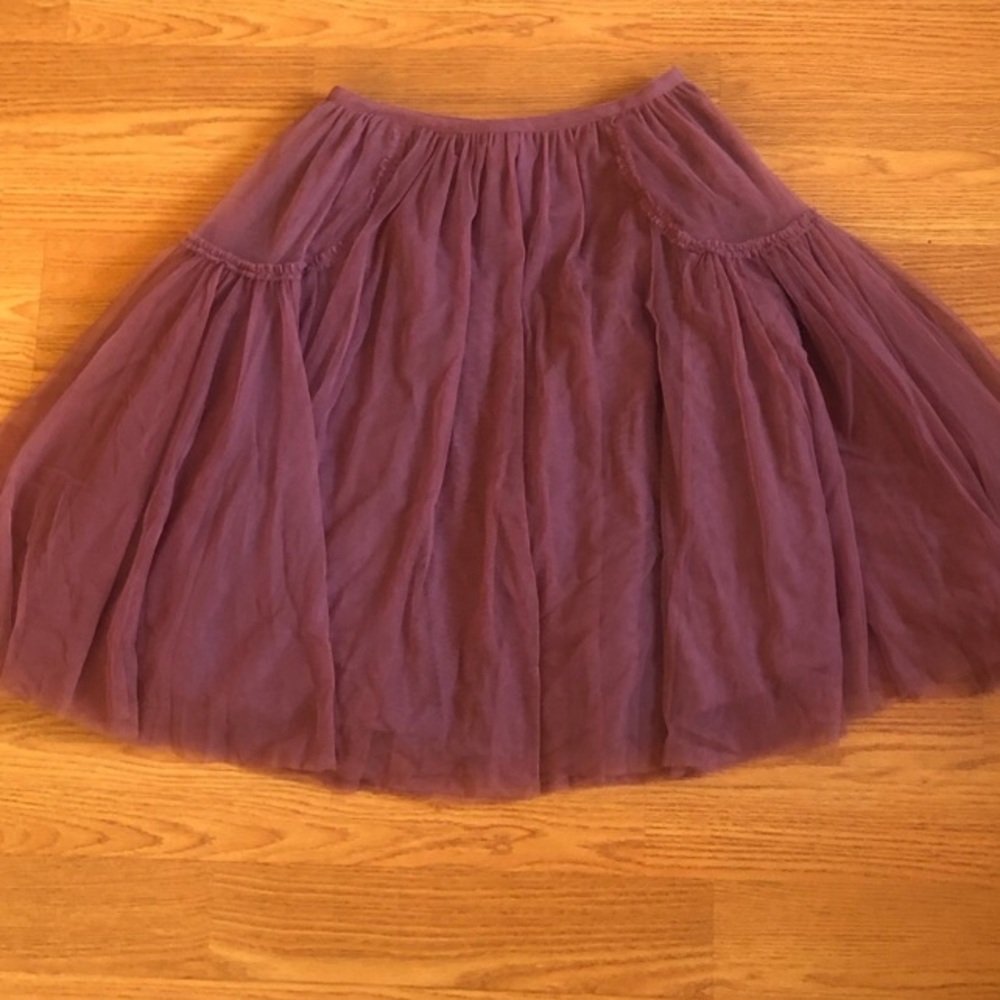 Mauve Fluffy Panelled Tulle Skirt - Picture 2 of 3
